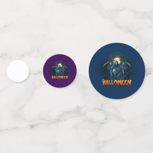 Scary Skeleton Night Halloween, Mijn Halloween Moo Confetti (Achterkanten)