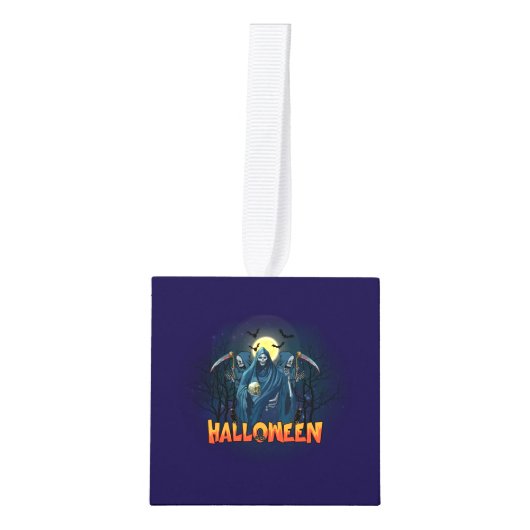 Scary Skeleton Night Halloween, Mijn Halloween Moo Decoratie (Voorkant)