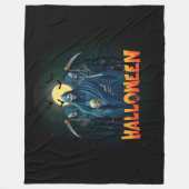 Scary Skeleton Night Halloween, Mijn Halloween Moo Fleece Deken (Voorkant)