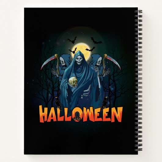 Scary Skeleton Night Halloween, Mijn Halloween Moo Notitieboek (Achterkant)