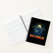 Scary Skeleton Night Halloween, Mijn Halloween Moo Notitieboek (Binnen)