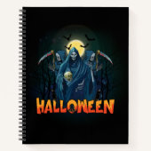 Scary Skeleton Night Halloween, Mijn Halloween Moo Notitieboek (Voorkant)