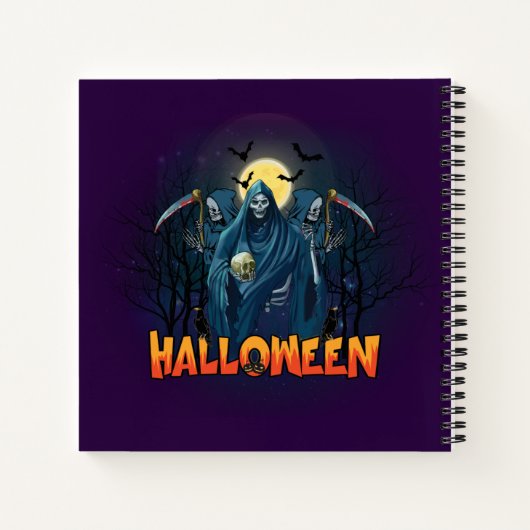 Scary Skeleton Night Halloween, Mijn Halloween Moo Notitieboek (Achterkant)
