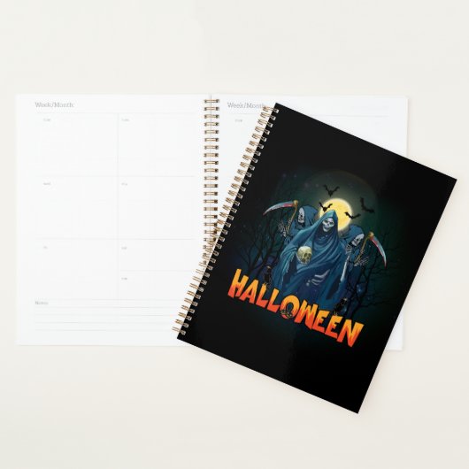Scary Skeleton Night Halloween, Mijn Halloween Moo Planner (Display)