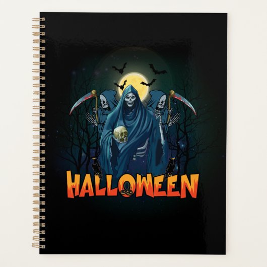 Scary Skeleton Night Halloween, Mijn Halloween Moo Planner (Voorkant)