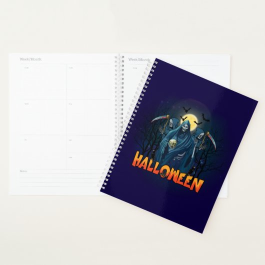 Scary Skeleton Night Halloween, Mijn Halloween Moo Planner (Display)