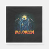 Scary Skeleton Night Halloween, Mijn Halloween Moo Servet (Voorkant)