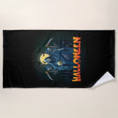 Scary Skeleton Night Halloween, Mijn Halloween Moo Strandlaken (Voorkant)