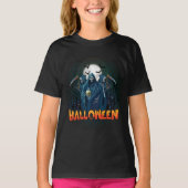 Scary Skeleton Night Halloween, Mijn Halloween Moo T-shirt (Voorkant)
