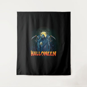 Scary Skeleton Night Halloween, Mijn Halloween Moo Wandkleed