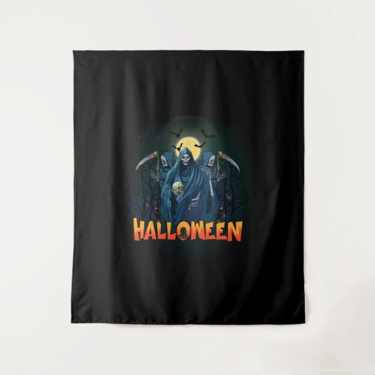 Scary Skeleton Night Halloween, Mijn Halloween Moo Wandkleed (Voorkant)