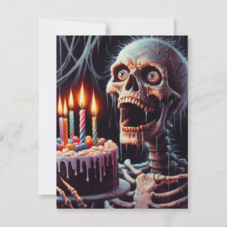 Scary Skeleton Verjaardag Gevouwen Wenskaart Briefkaart