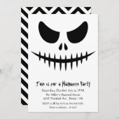 Scary Skeleton zombie Face Halloween Costume Party Kaart (Voorkant / Achterkant)