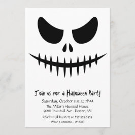 Scary Skeleton zombie Face Halloween Costume Party Kaart