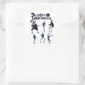 Scary Skeletons Party Ronde Sticker (Tas)