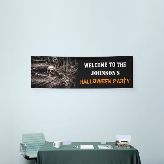  Scary Skull and Botten Halloween Party Banner (Beurs)
