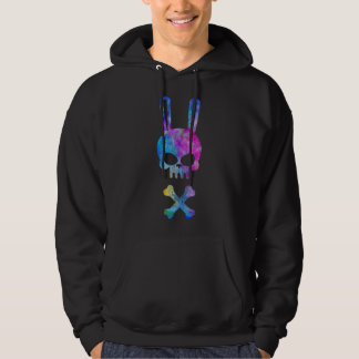 Scary Skull and Crossbones Bad Rabbit Horror Bunny Hoodie