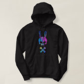 Scary Skull and Crossbones Bad Rabbit Horror Bunny Hoodie (Design voorkant)