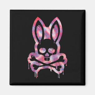 Scary Skull and Crossbones Bad Rabbit Horror Bunny Magneet