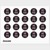 Scary Skull and Crossbones Bad Rabbit Horror Bunny Ronde Sticker (Vel)