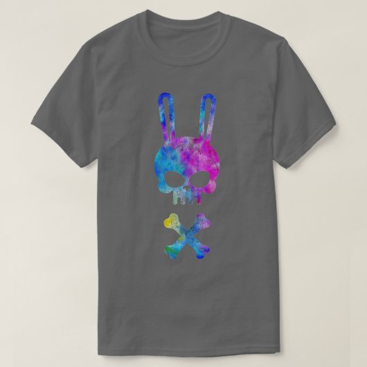 Scary Skull and Crossbones Bad Rabbit Horror Bunny T-shirt (Design voorkant)