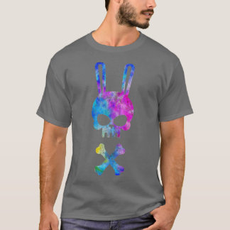 Scary Skull and Crossbones Bad Rabbit Horror Bunny T-shirt
