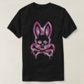 Scary Skull and Crossbones Bad Rabbit Horror Bunny T-shirt (Design voorkant)