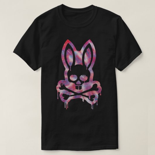 Scary Skull and Crossbones Bad Rabbit Horror Bunny T-shirt (Design voorkant)