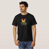 Scary Skull and Crossbones Bad Rabbit Horror Bunny T-shirt (Voorkant volledig)