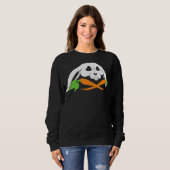 Scary Skull and Crossbones Bad Rabbit Horror Bunny Trui (Voorkant volledig)