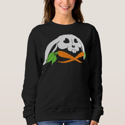 Scary Skull and Crossbones Bad Rabbit Horror Bunny Trui (Voorkant)