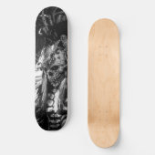 Scary Skull Black & White Happy Halloween Persoonlijk Skateboard (Voorkant)