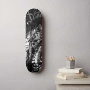 Scary Skull Black & White Happy Halloween Persoonlijk Skateboard