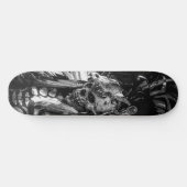 Scary Skull Black & White Happy Halloween Persoonlijk Skateboard (Horizontaal)