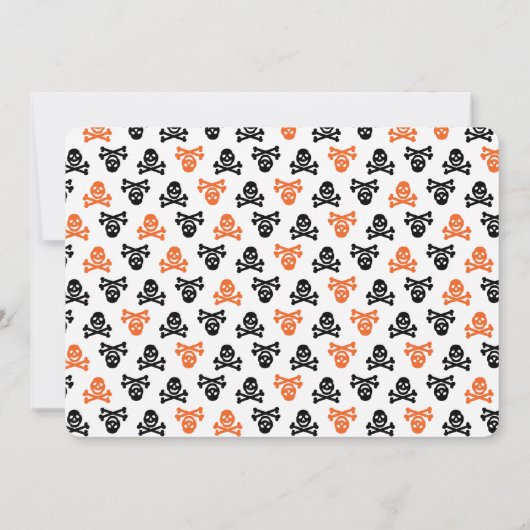 Scary Skull Chalkboard Uitnodigen Kaart (Achterkant)