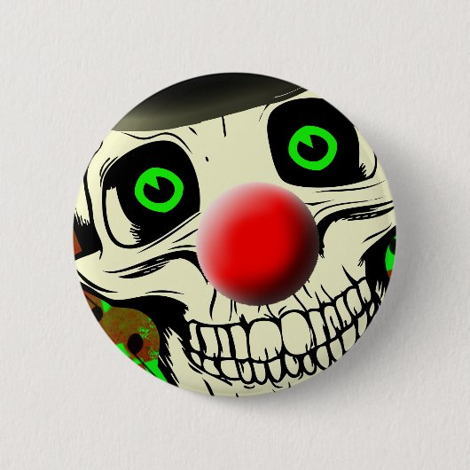 Scary Skull Clown Face Button (Voorkant)