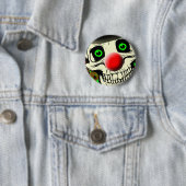 Scary Skull Clown Face Button (In situ)