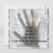 Scary Skull Creepy Cool Halloween Invitation Kaart (Achterkant)