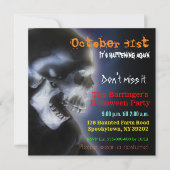 Scary Skull Creepy Cool Halloween Invitation Kaart (Voorkant)