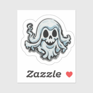 Scary Skull Ghost Horror Sticker