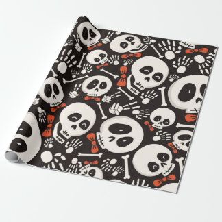 Scary Skull Halloween Pattern Cadeaupapier