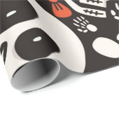 Scary Skull Halloween Pattern Cadeaupapier (Rol Hoek)