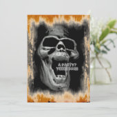 Scary Skull Invitation Kaart (Staand voorkant)