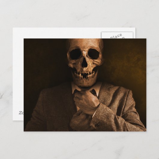 Scary Skull Man in Suit Briefkaart (Voorkant / Achterkant)