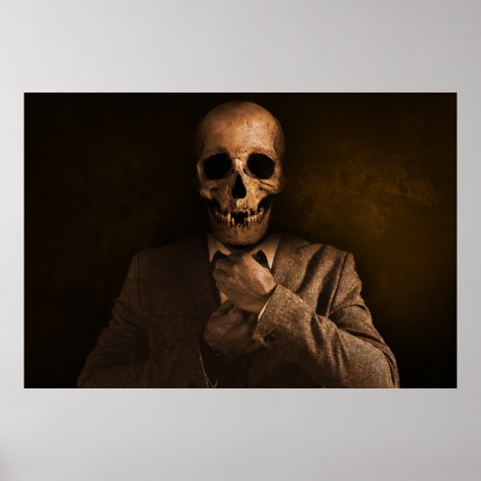 Scary Skull Man in Suit Poster (Voorkant)