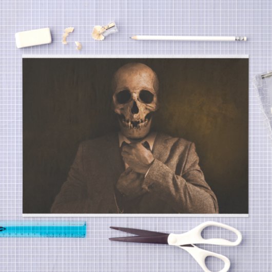 Scary Skull Man in Suit Tissuepapier (Craft)