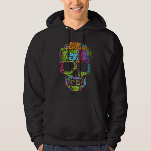 Scary Skull Scary Halloween Hoodie (Voorkant)