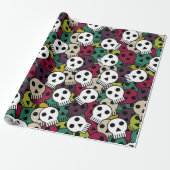 Scary Skulls Cadeaupapier (Uitgerold)