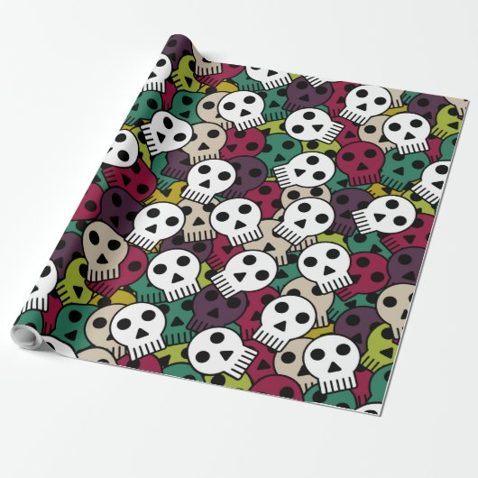 Scary Skulls Cadeaupapier (Uitgerold)