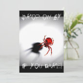 Scary Spider Halloween Invitation Kaart (Staand voorkant)